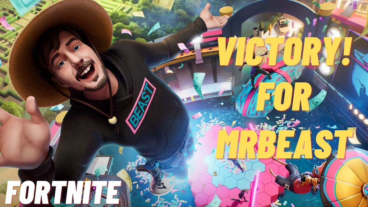 Victory! for MRBEAST in a FORTNITE Solo Match.