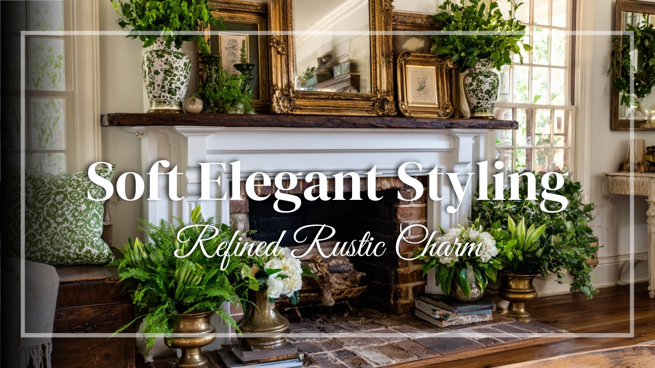 Rustic Glam Shelves & Mantel Styling ✨ Vintage Objects That Bring Soft Refined Elegance