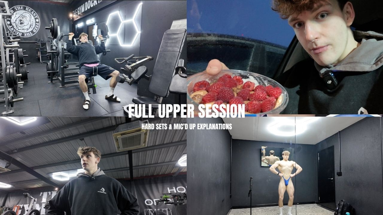 Grow Bag #12 - FULL UPPER SESSION | Post Workout Physique Update & Post Workout Meal!
