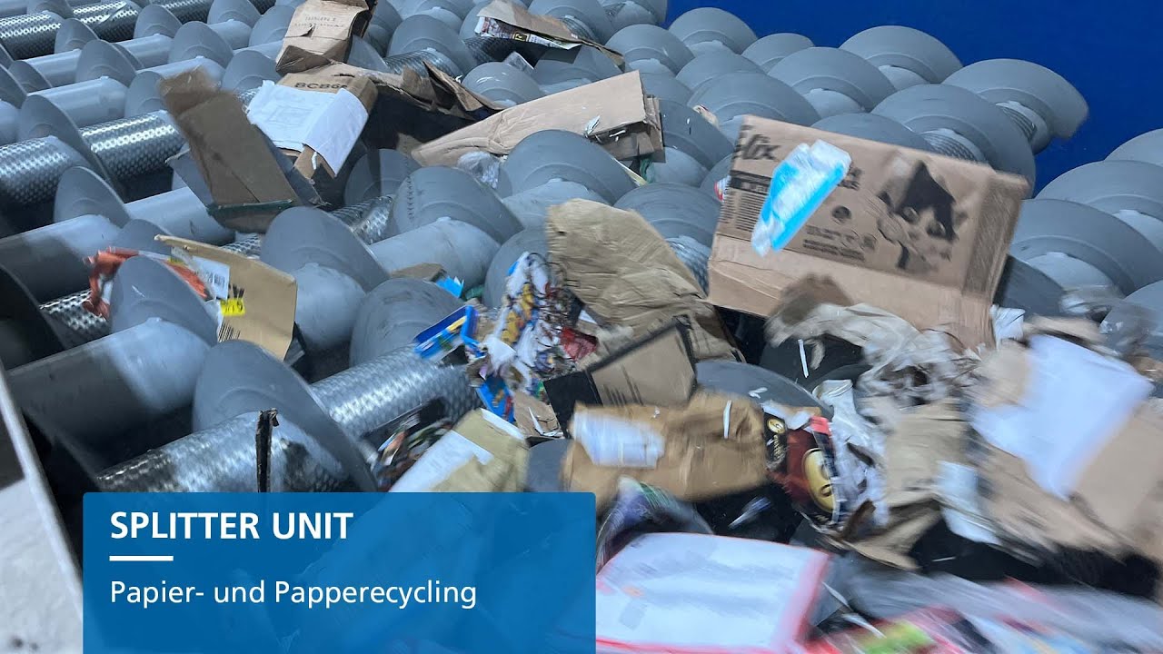 Papier- und Pappe-Separation mit der SPLITTER UNIT (OCC-separation)