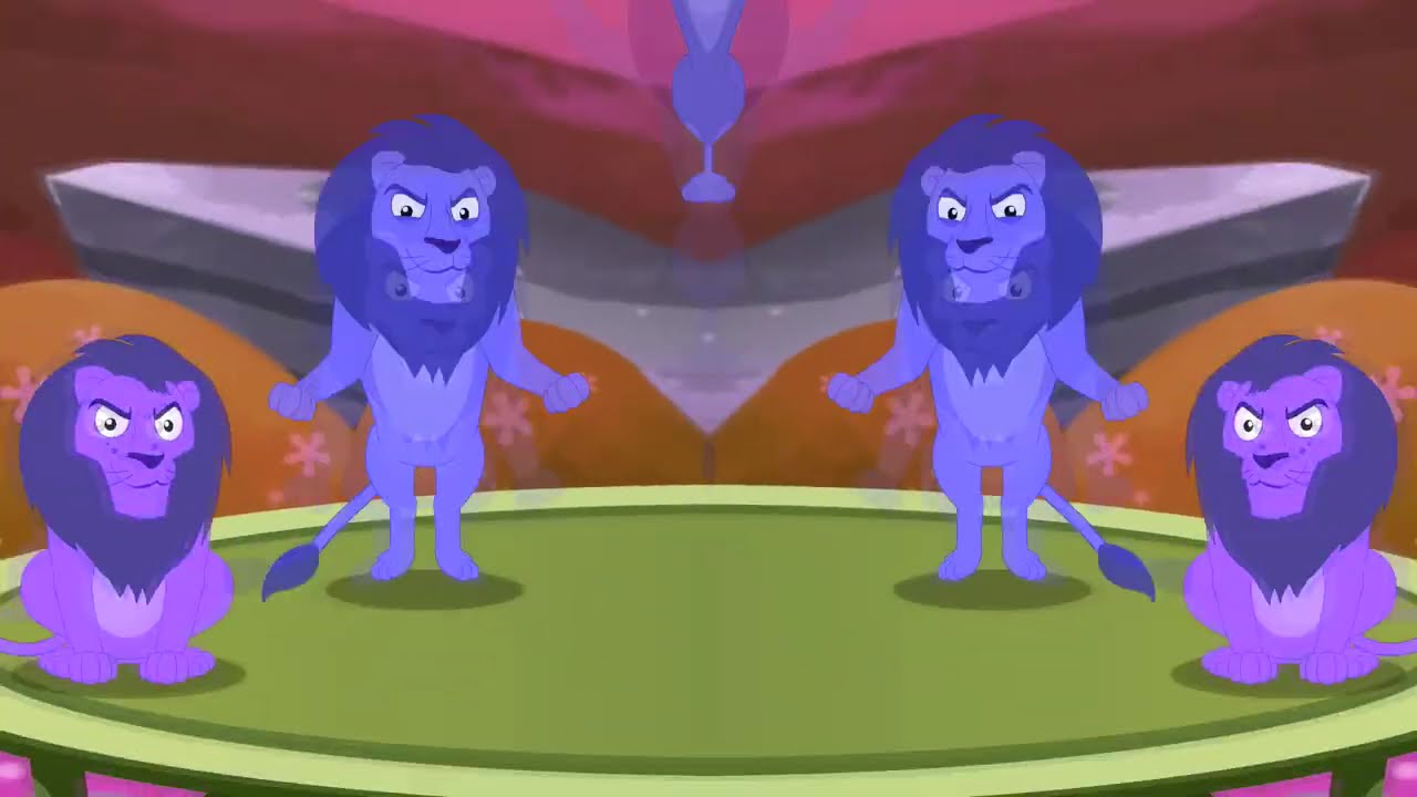 Kids TV Five Big Lions Jumping On The Bed Intro Logo Sponsored By Klasky Csupo 2001 Effects