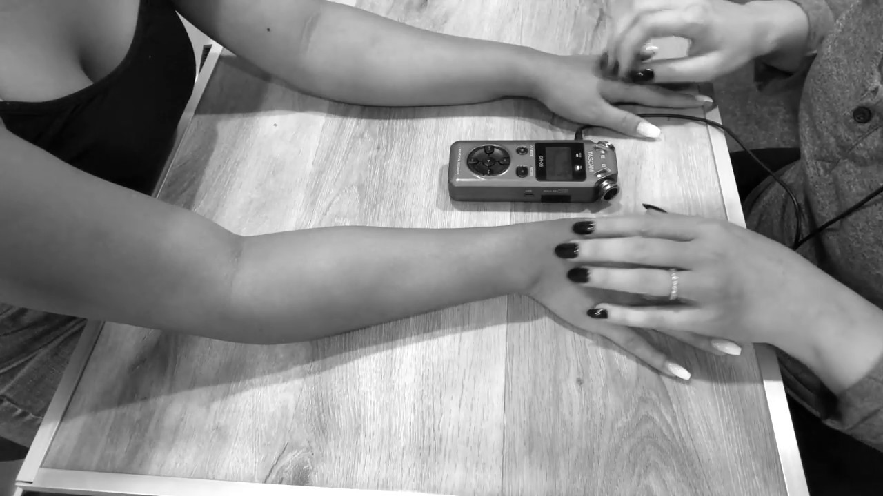 ASMR Scratching Arms Hands & Palms [Black & white] [No talking]