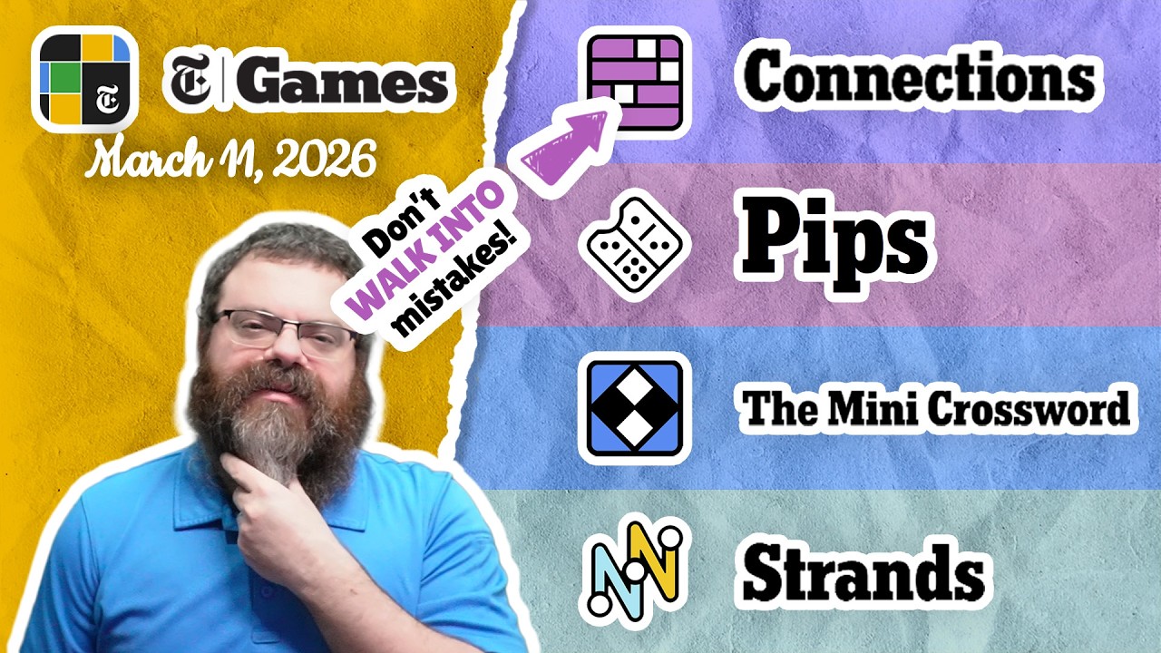 NYT Connections, Pips, Mini Crossword, and Strands | March 11, 2026