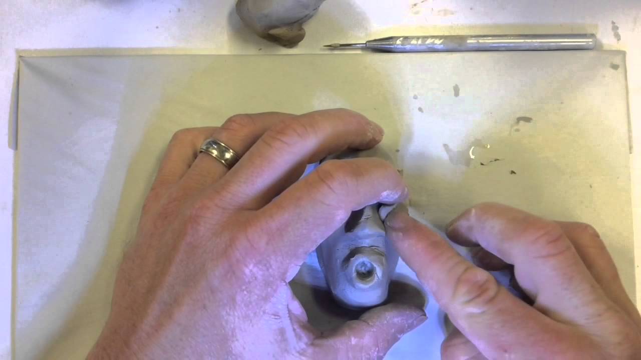 Clay sculpture for casting glass