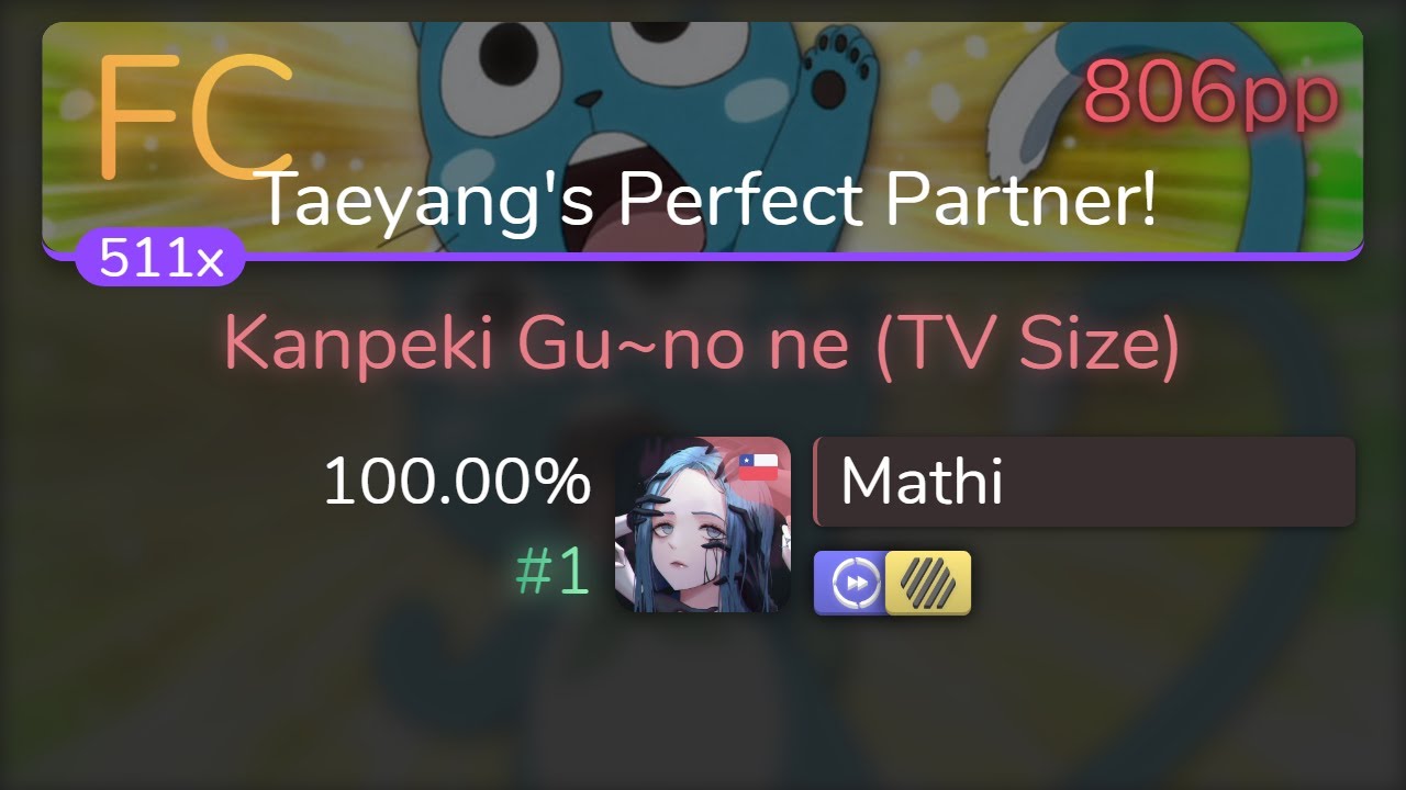 Mathi | Watarirouka Hashiritai - Kanpeki Gu~no ne [Taeyang's] +HDDT 100.00% {#1 806pp FC}