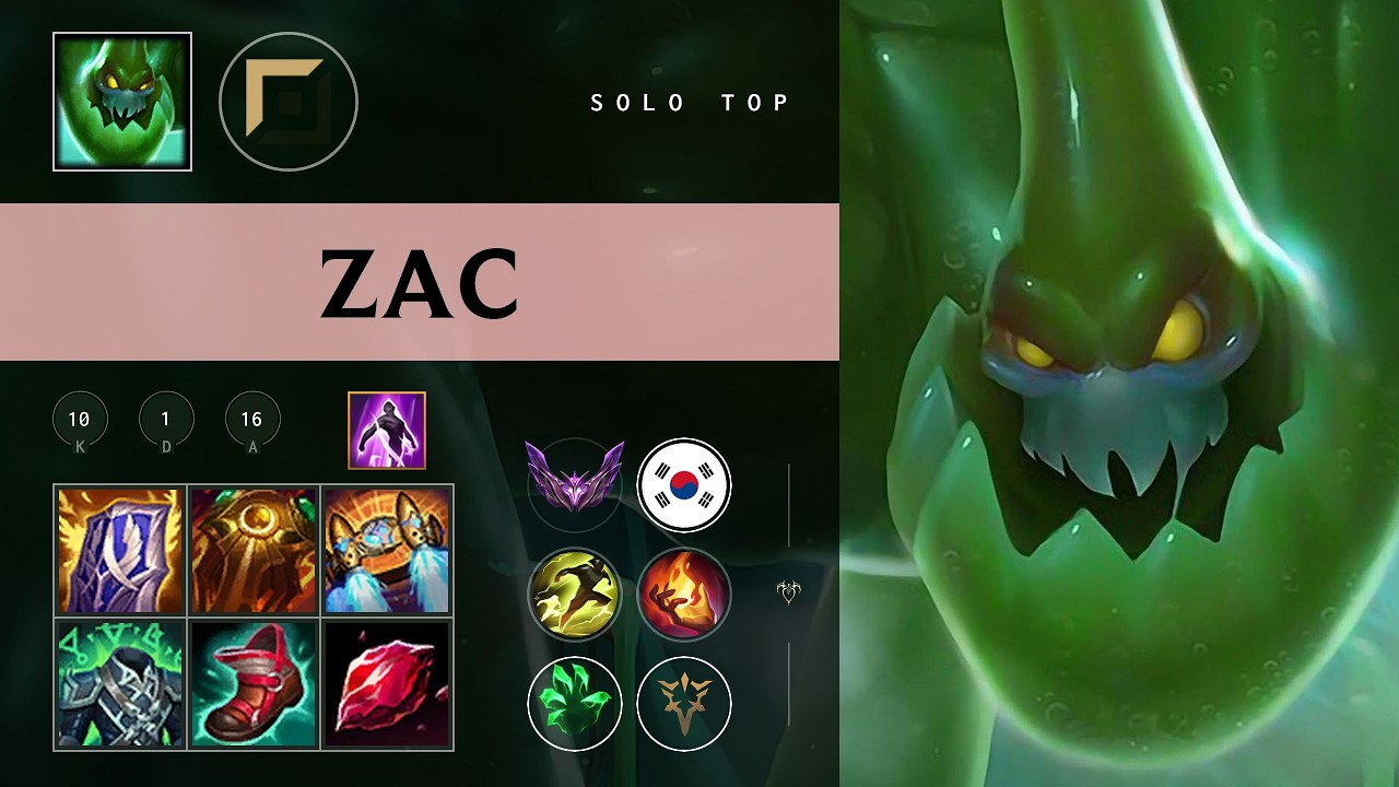 Zac Top vs Vayne - KR Master Patch 26.08