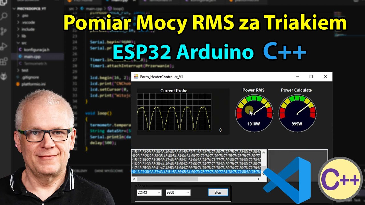 Pomiar Mocy AC za Triakiem – ESP32, Arduino, PlatformIO | RMS i Sterowanie Fazowe