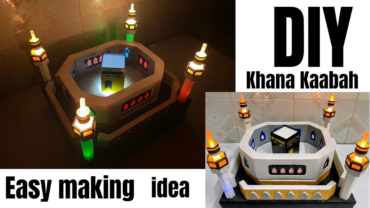 How to make Khana kaaba sharif model 🕋🕋 | DIY_ Easy making from white cement | #kaaba #makkah #idea 