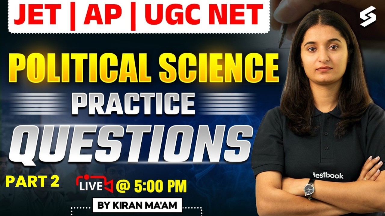 JET/AP/UGC NET Political Science Classes |JET/AP/UGC NET Political Science Questions By Kiran Mam #2