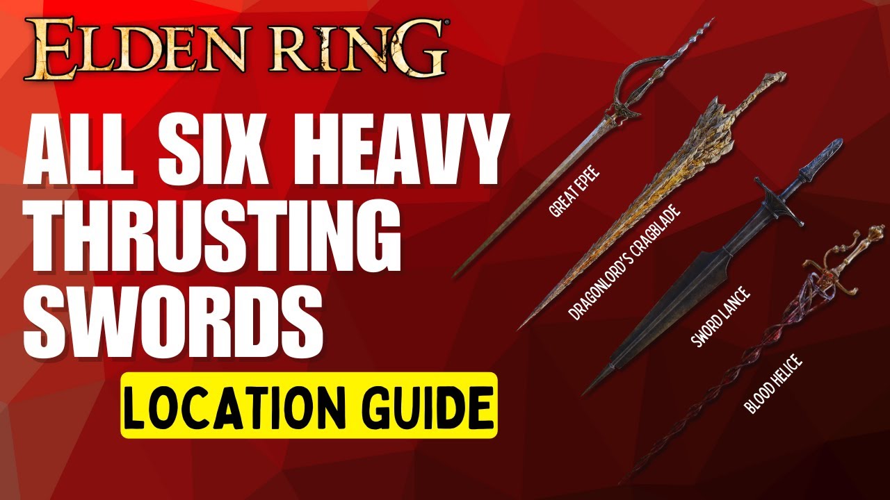 Все шесть мест расположения тяжелых колющих мечей в Elden Ring