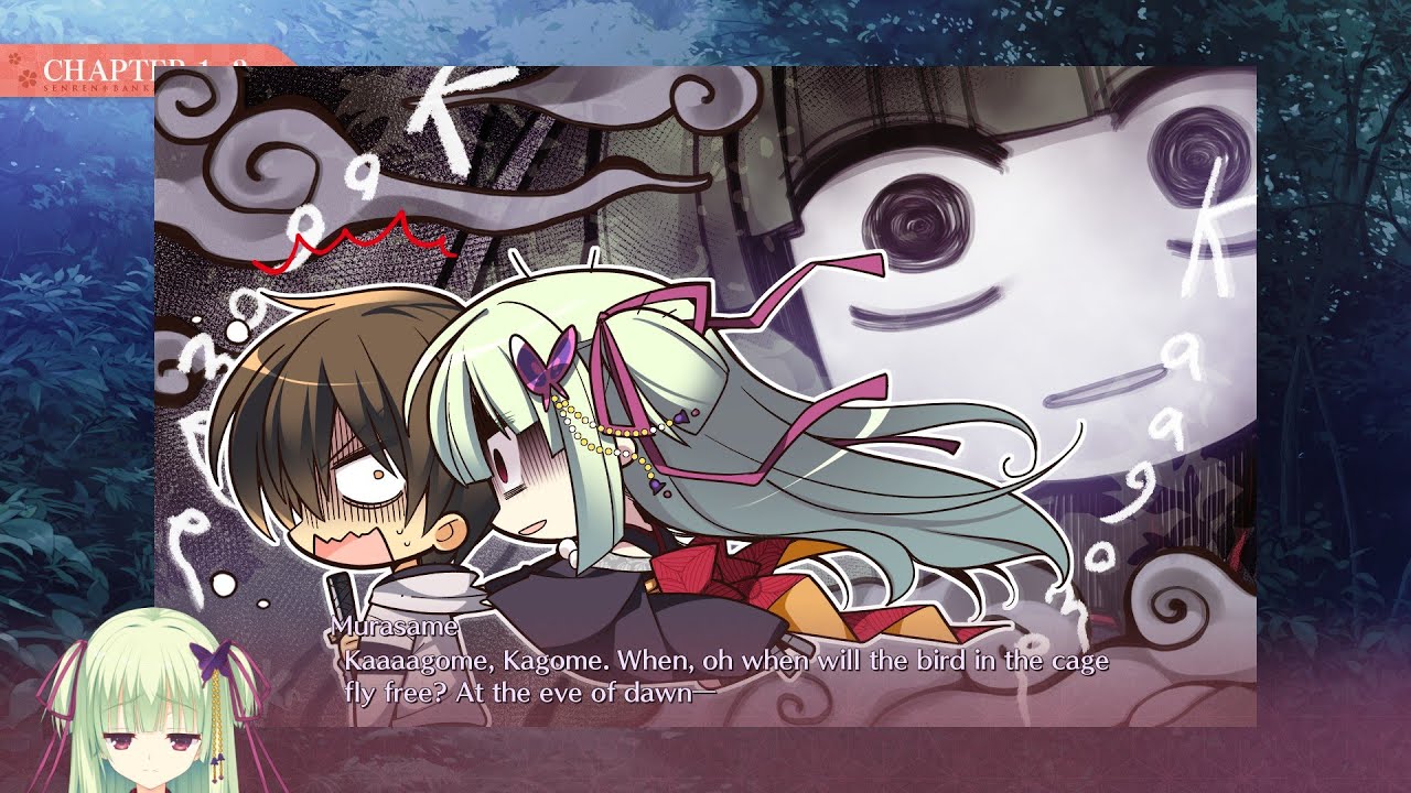 Murasame is afraid of the forest (and she sings a creepy song)