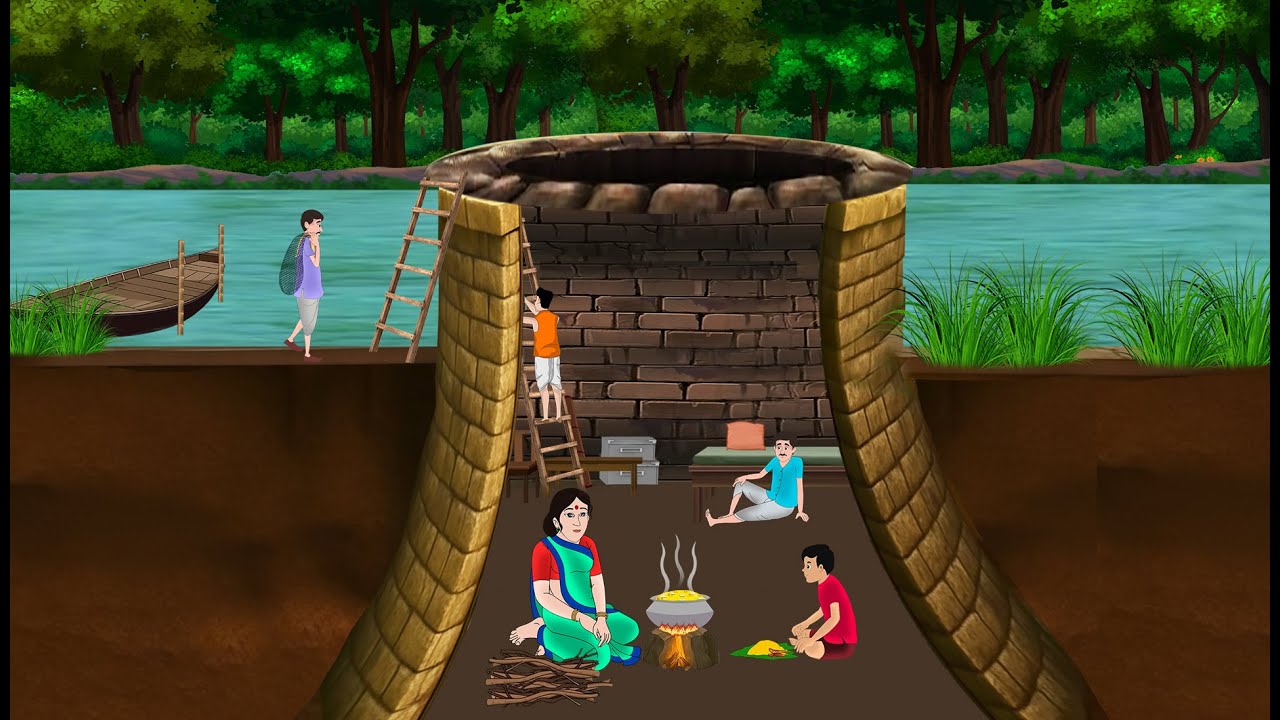 सुरंग के अंदर दो परिवार | Hindi Story | Hindi Kahaniya | Moral Stories | cartoon story