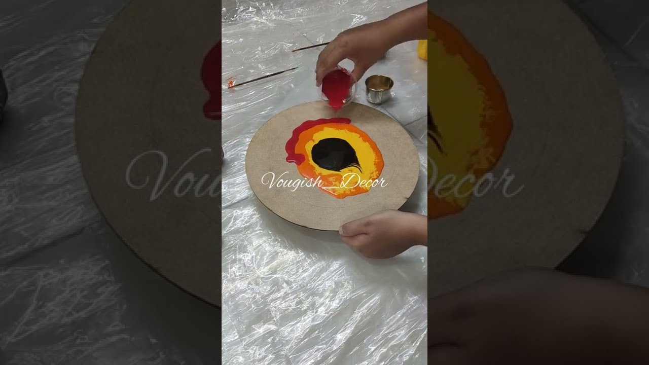 Acrylic Pour | Making a clock | DIY Clock #acrylicpouring #creativewalldecoration #diyclock