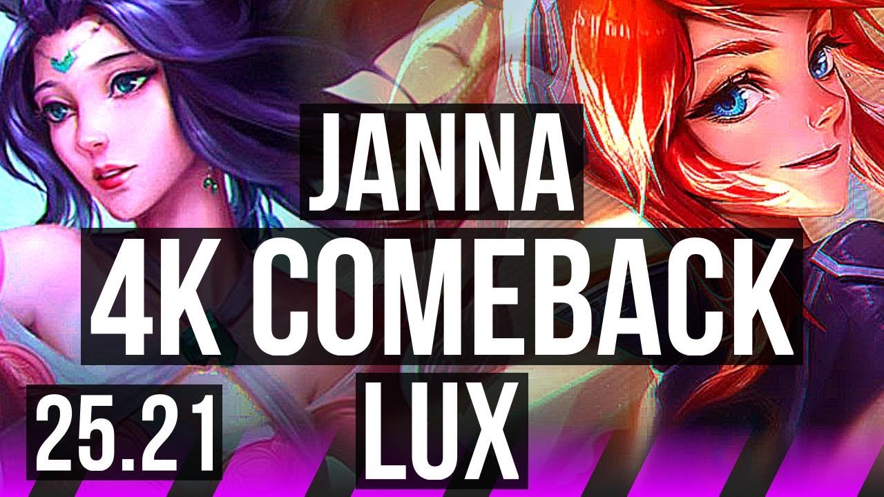 JANNA & Kai'Sa vs LUX & Ashe (SUP) | 4k comeback | EUW Master | 25.21