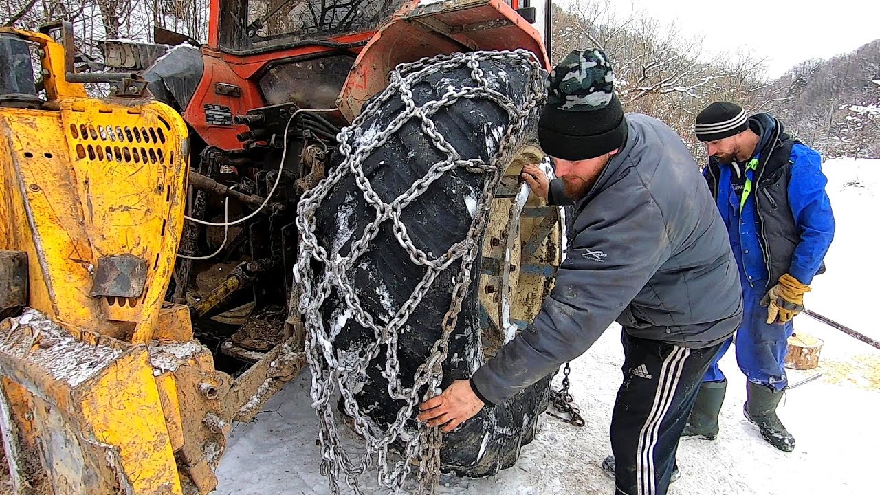 How to mount chains on tractor wheels 🛠🔗⛓🚜 Same Laser 110