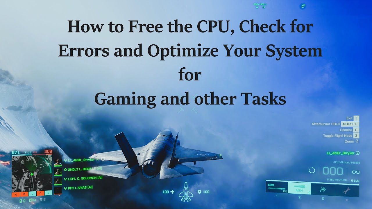 Optimize your System, Free the CPU & Gain Extra Performance in Games and other Tasks