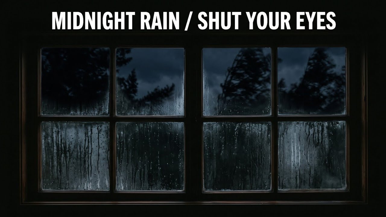 Peaceful Rain Sounds on Window | Dark Cozy Ambience for Deep Sleep