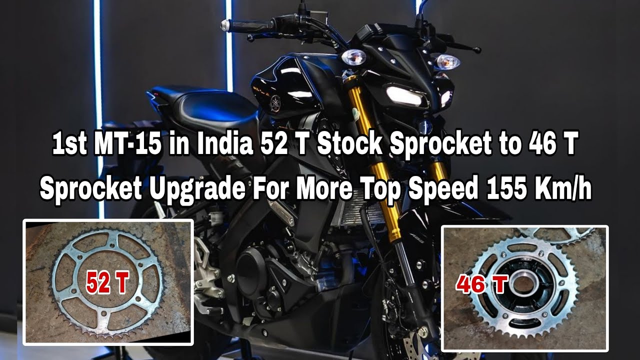 India's First MT 15 with 46 T sprocket upgraded from 52 T Sprocket for more top Speed@rider_tej_09 
