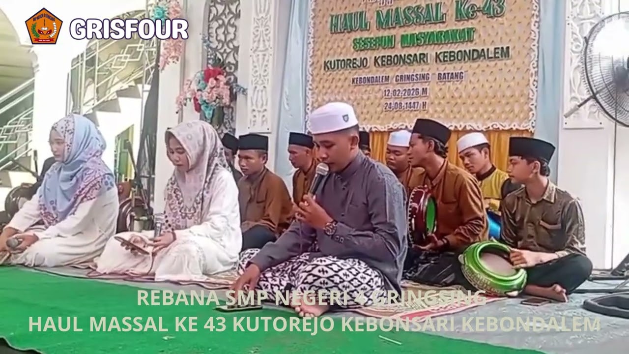 Penampilan Rebana SMPN 4 Gringsing Haul Massal Kutorejo Kebonsari Kebondalem di Masjid Nurul Huda