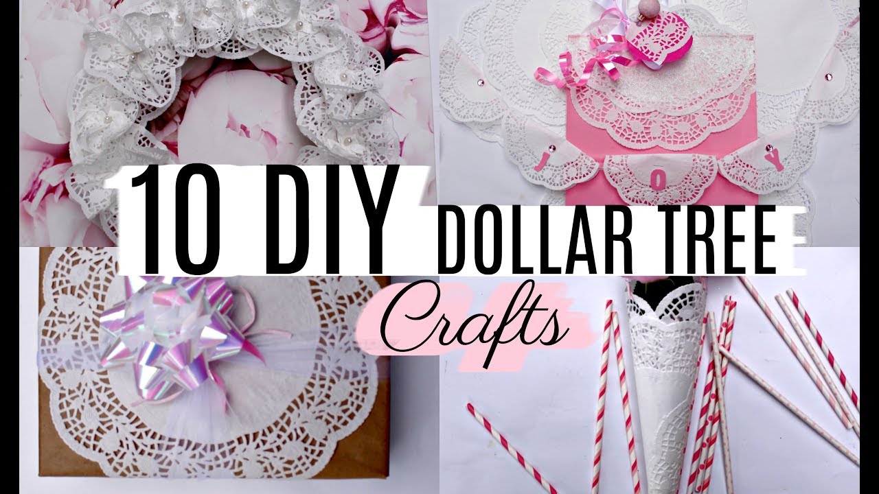 10 DIY DOLLAR TREE DOILY CRAFTS 🎁 WREATH, GARLAND, BOTTLE etc..