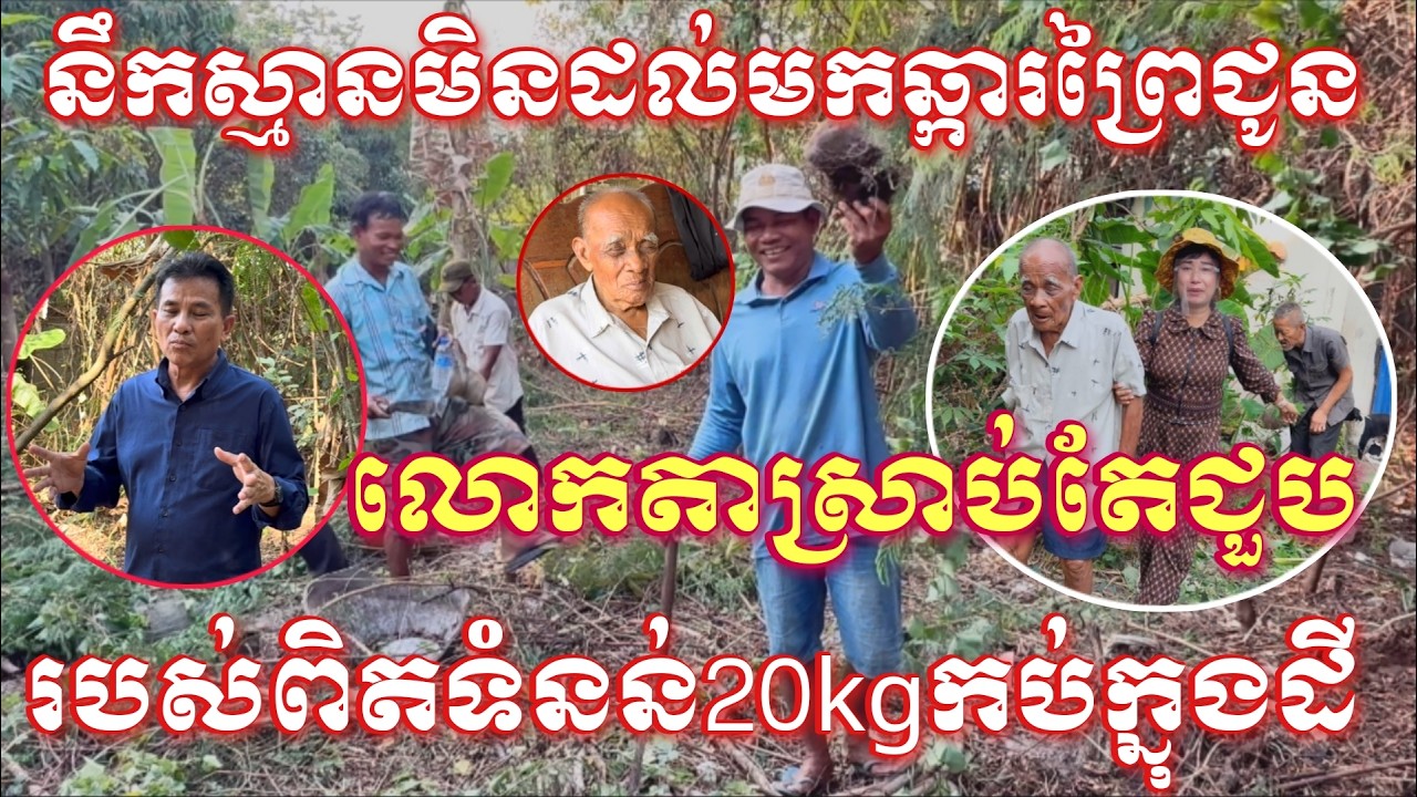 កាប់ឆ្ការព្រៃសំអាតភូមិជូនលោកតាឡោយ៉ាអាយុ១១៧ឆ្នាំនិងកូនប្រុសស្រាបតែជួប...