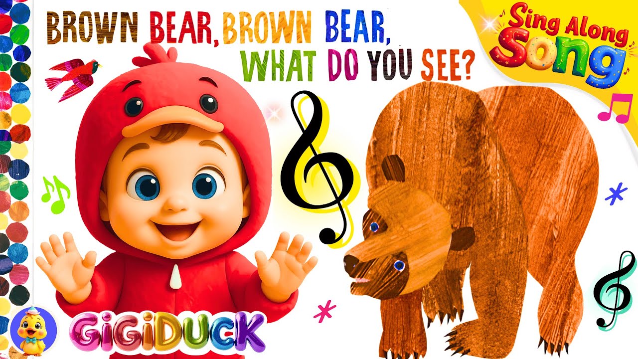 Brown Bear Song! Brown Bear, Brown Bear, What do you see? Fun Color Song for Kids