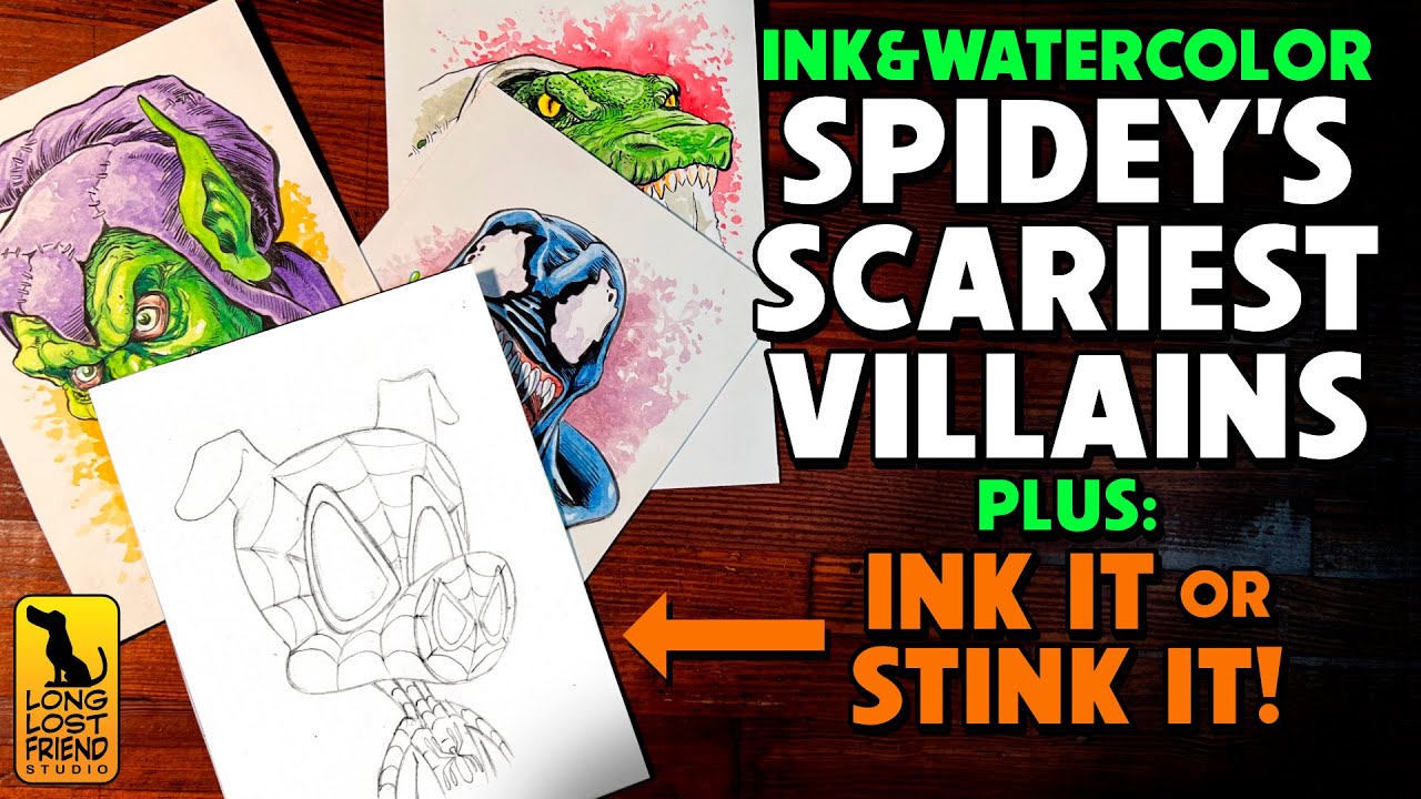 Spider-Man&rsquo;s Scariest Villains: Ink and Watercolor