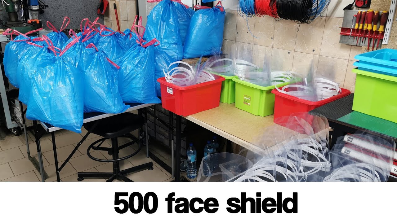 500 face shield manufacturing / Produkcja 500 przyłbic
