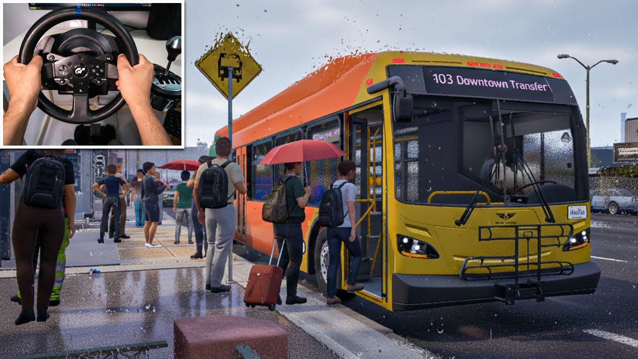 Bus Bound - Most Realistic Rainy Bus Route | Thrustmaster Steering Wheel Gameplay