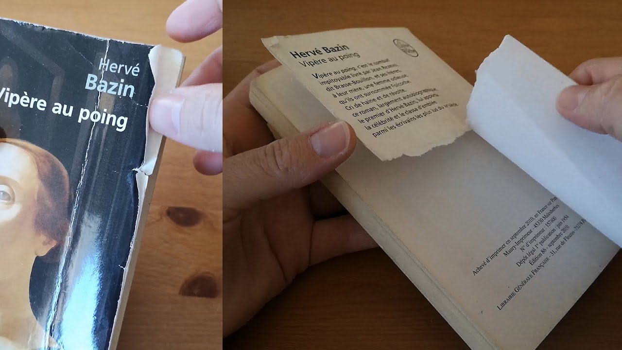 Comment réparer un livre dont la couverture est déchirée et décollée