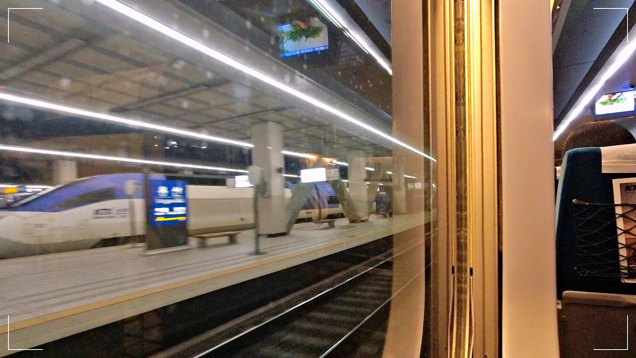 KTX High Speed Train to Seoul from Busan | 4K Night Train Ride Ambience | ASMR