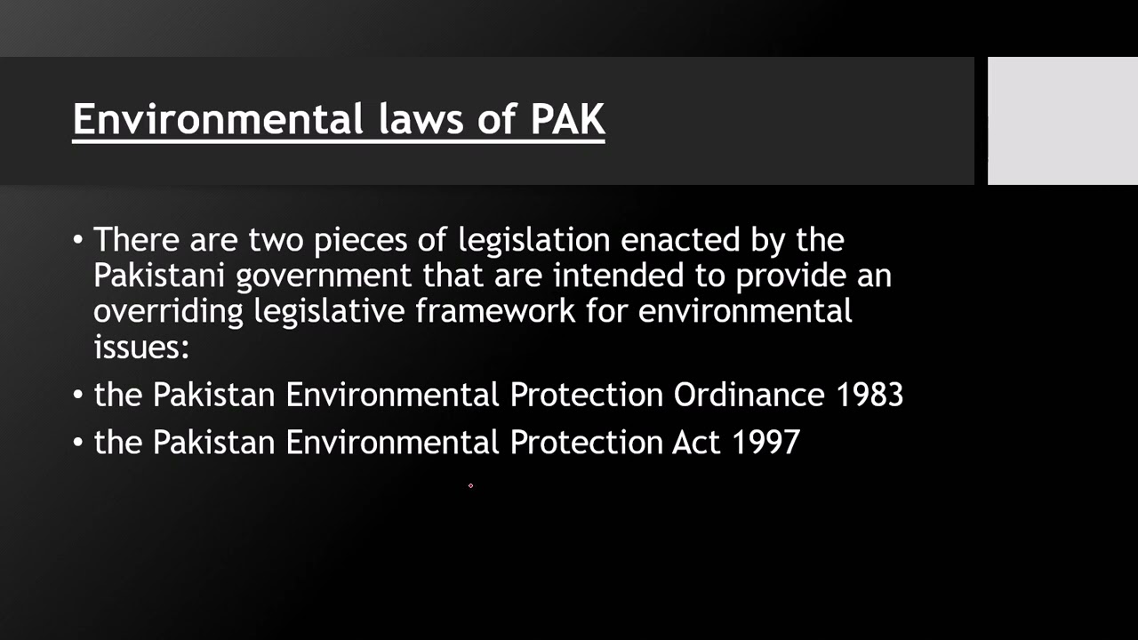 Environmental law | Environmental laws in Pakistan | A-Z Concepts guide