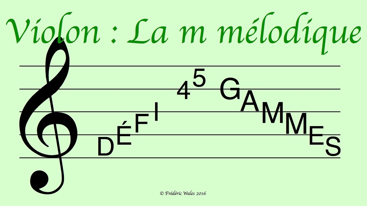 Gamme de La mineur mélodique en 1ère position pour violon