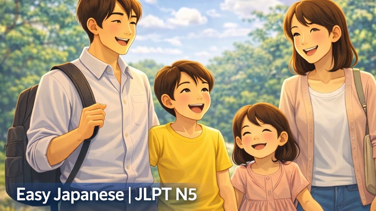 【Japanese N5 Listening】Going to the Park with Family｜Simple Daily Japanese Monologue