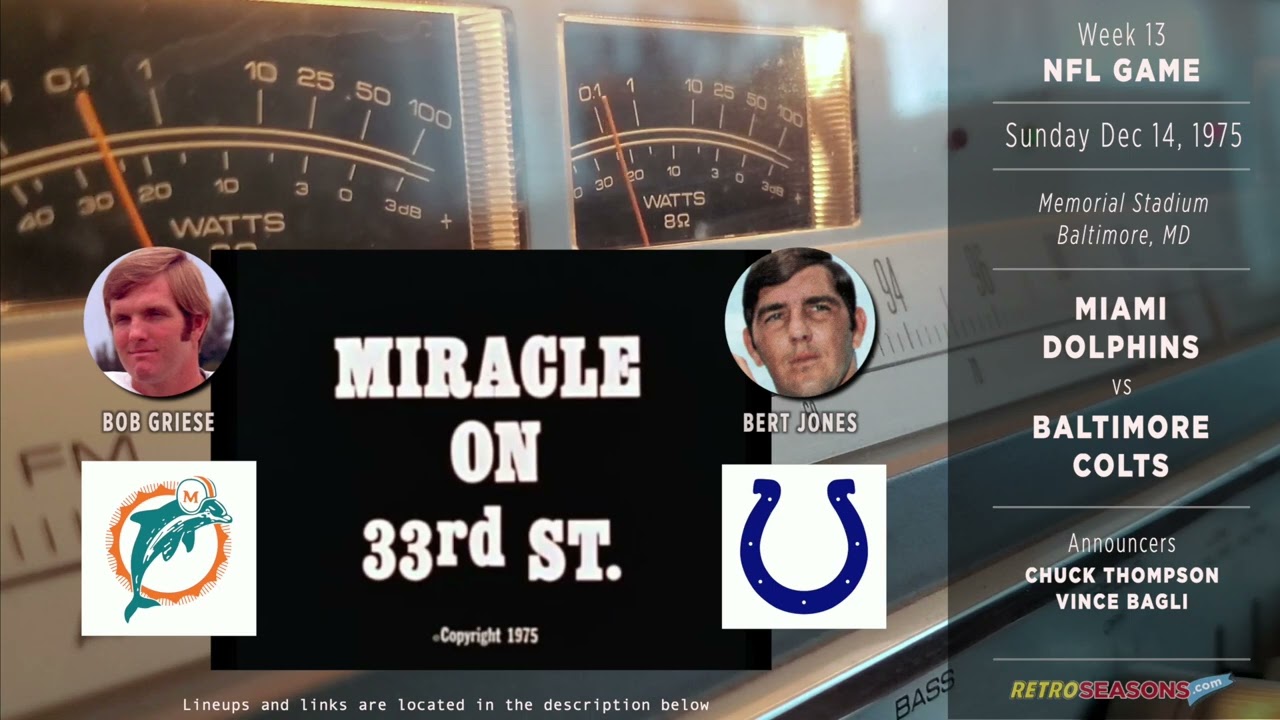 1975-Dec-14 • MIA/BAL • Miami Dolphins vs Baltimore Colts - NFL Radio
