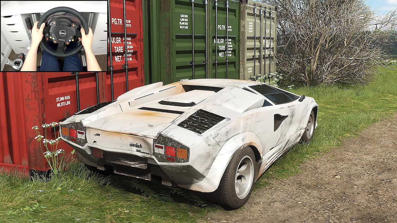 Rebuilding Lamborghini Countach - Forza Horizon 4 (Steering Wheel + Shifter) Gameplay