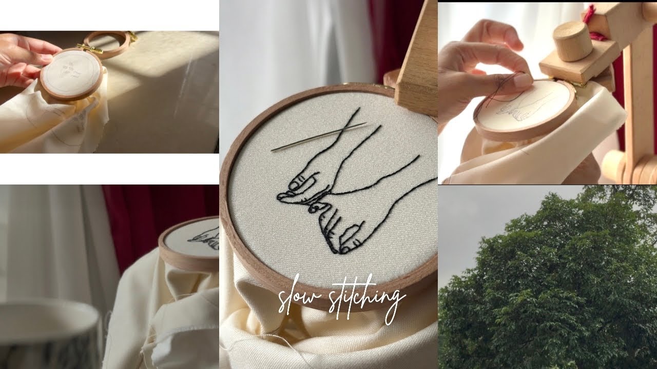 Slow Embroidery ASMR | Morning Light, Hand Stitching & Rain