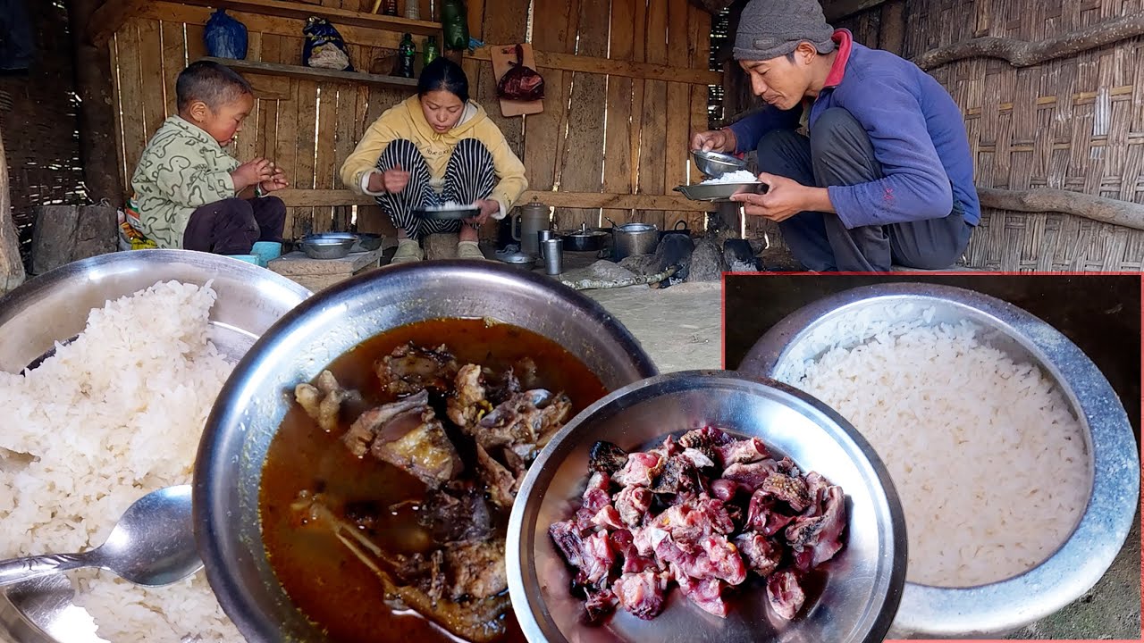 local chicken soup curry with rice cooked by manjita somuhang Rai || Himalayan Nepal ||