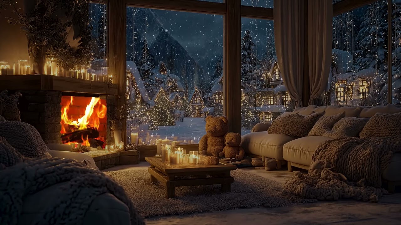 Silent Dark Christmas Night With Continuous Snowfall | Peaceful Winter Sleep Ambience