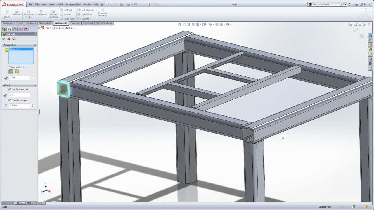 SolidWorks Weldments 101 - Simple Table