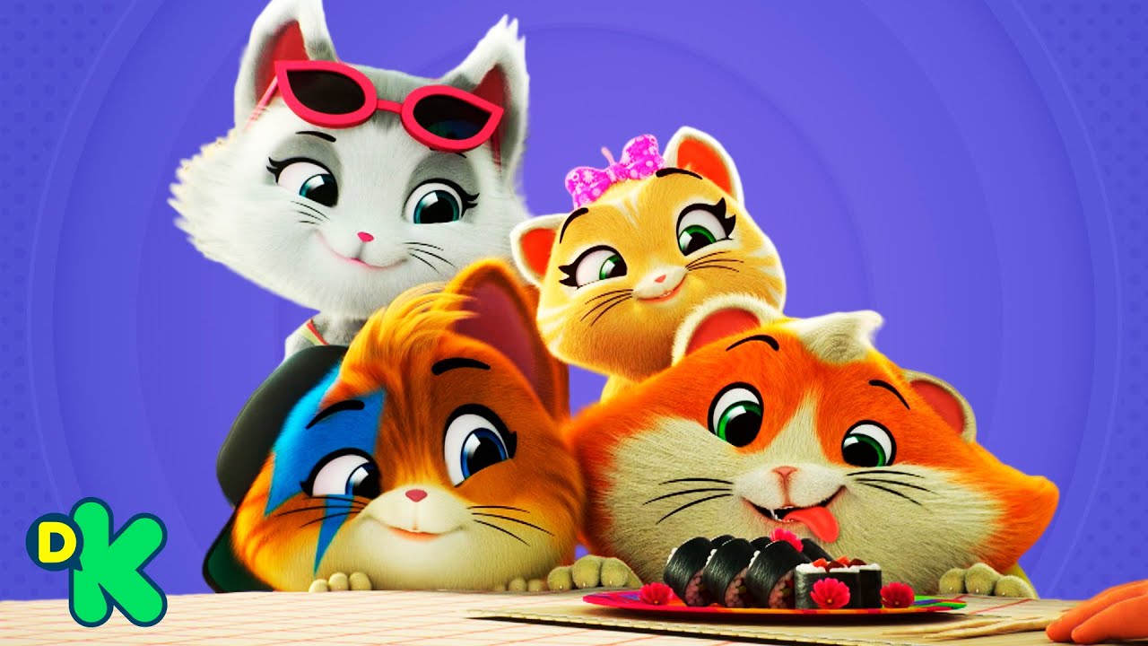 Los Buffycats comen sushi por primera vez | 44 Gatos | Discovery Kids