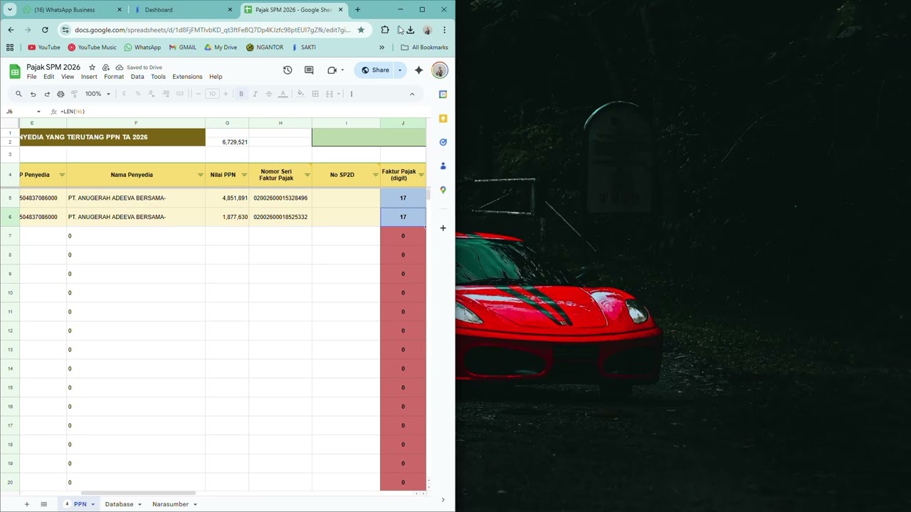Cara menginput data Faktur Pajak atas dokumen tagihan SPP (Mekanisme langsung)