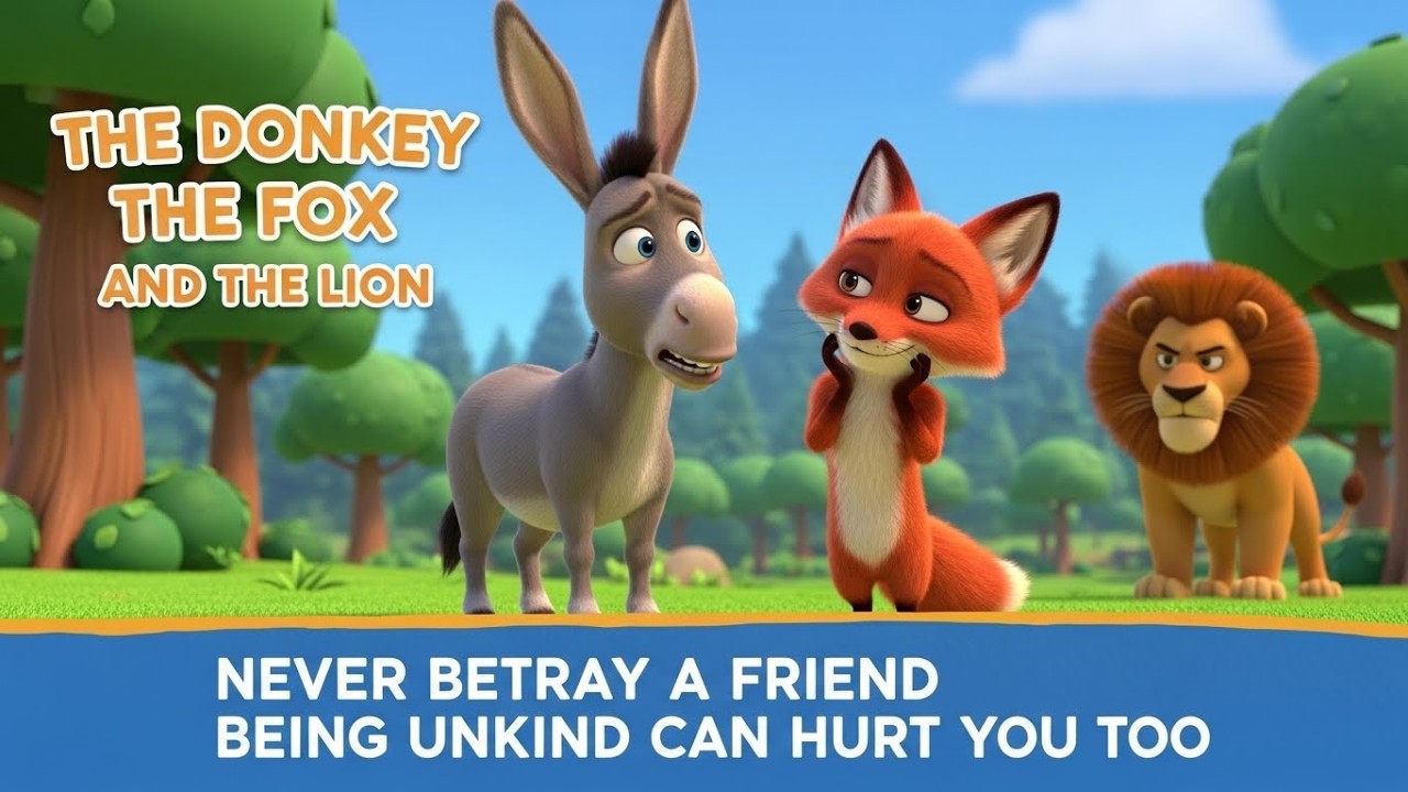 The Fox's Big Mistake! 🕳️ The Donkey, the Fox, and the Lion | Best Fables for Children