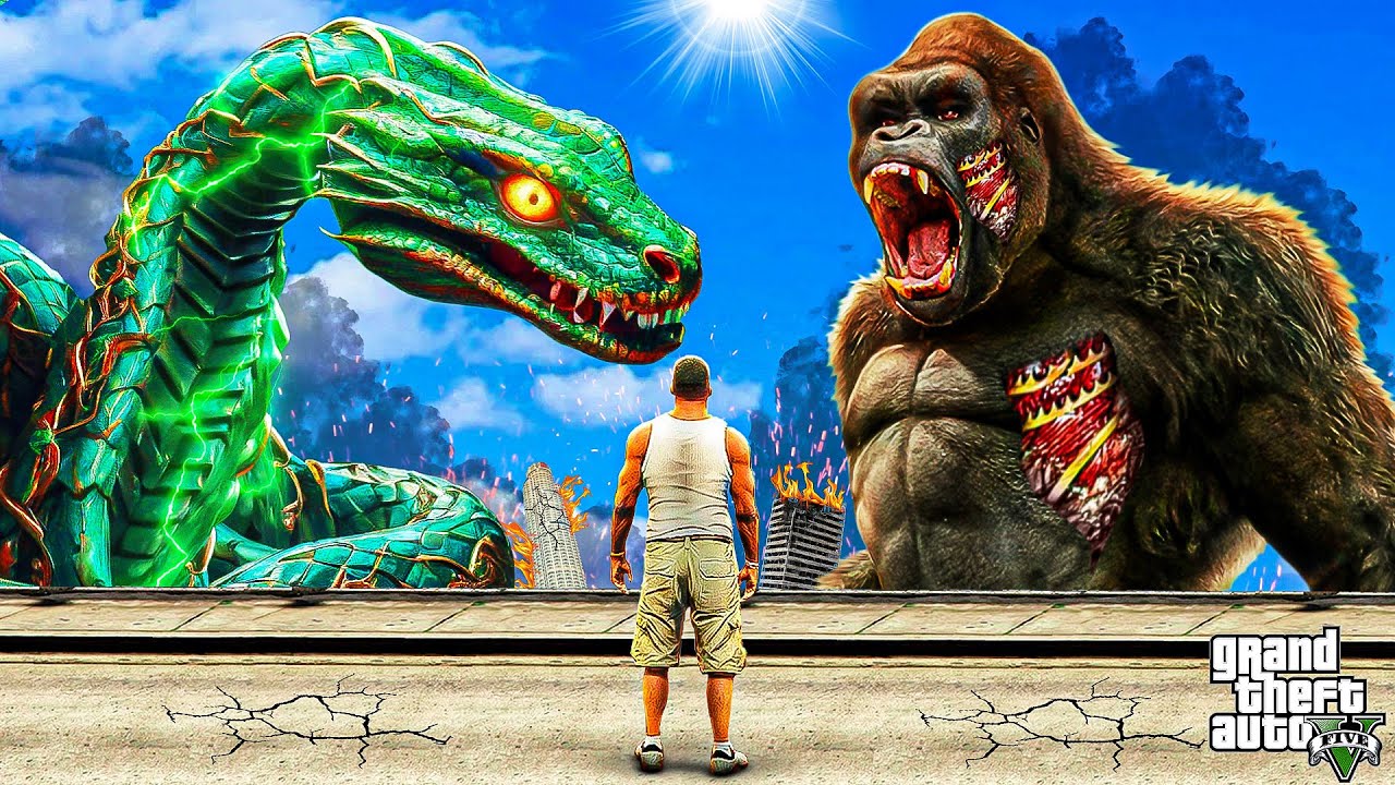 KING KONG VS SNAKE MONSTER In GTA 5