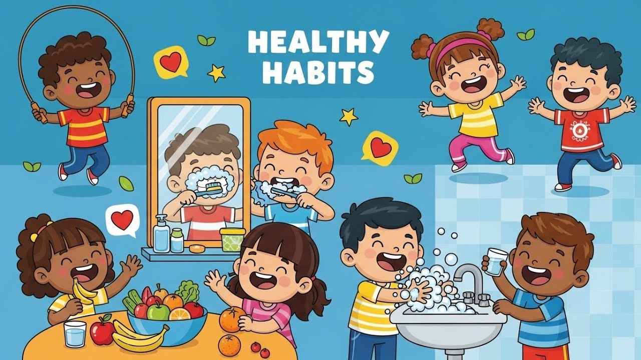 Healthy Habits 🥦🪥🏃‍♂️ | Fun Kids Song About Daily Routines | Happy Tales & Tunes
