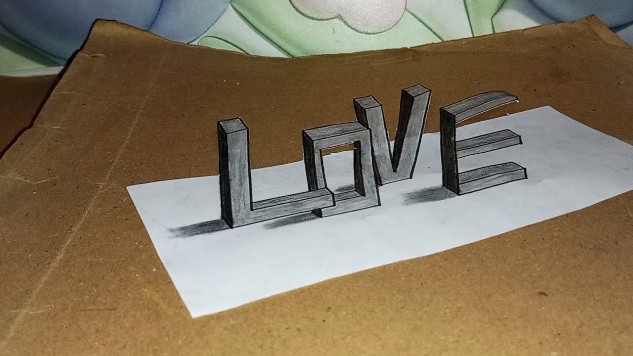 How to make 3d letter drawing on the paper for new bignner||easy 3d letter drawing step by step