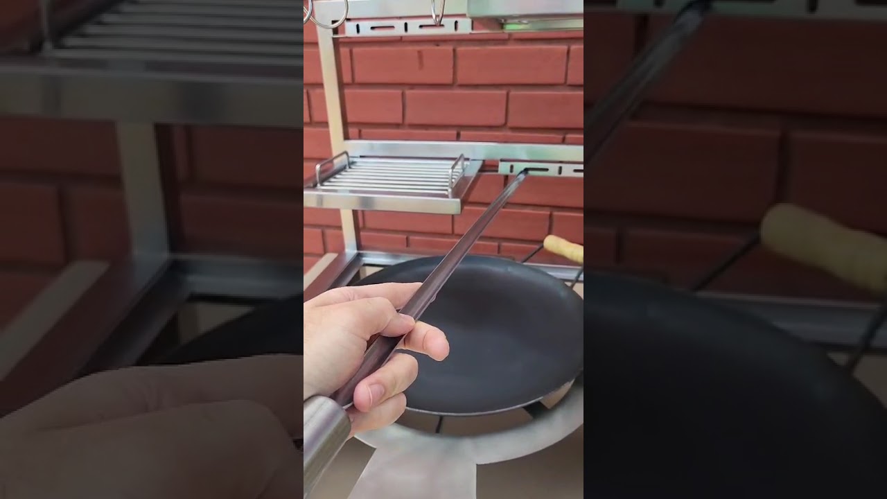 Churrasqueira Parrilla com firebox central + acessórios espeto costela + disco #Churrasqueira