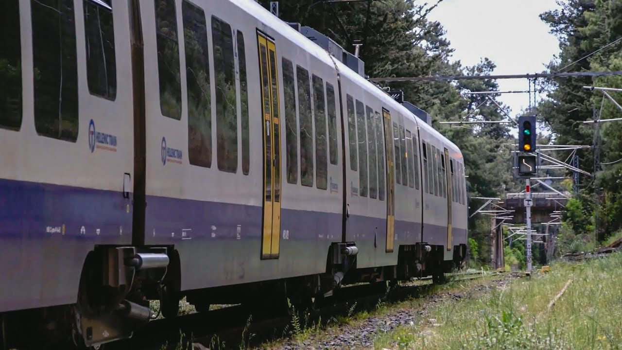 Trains At Agios Stefanos Railway Station