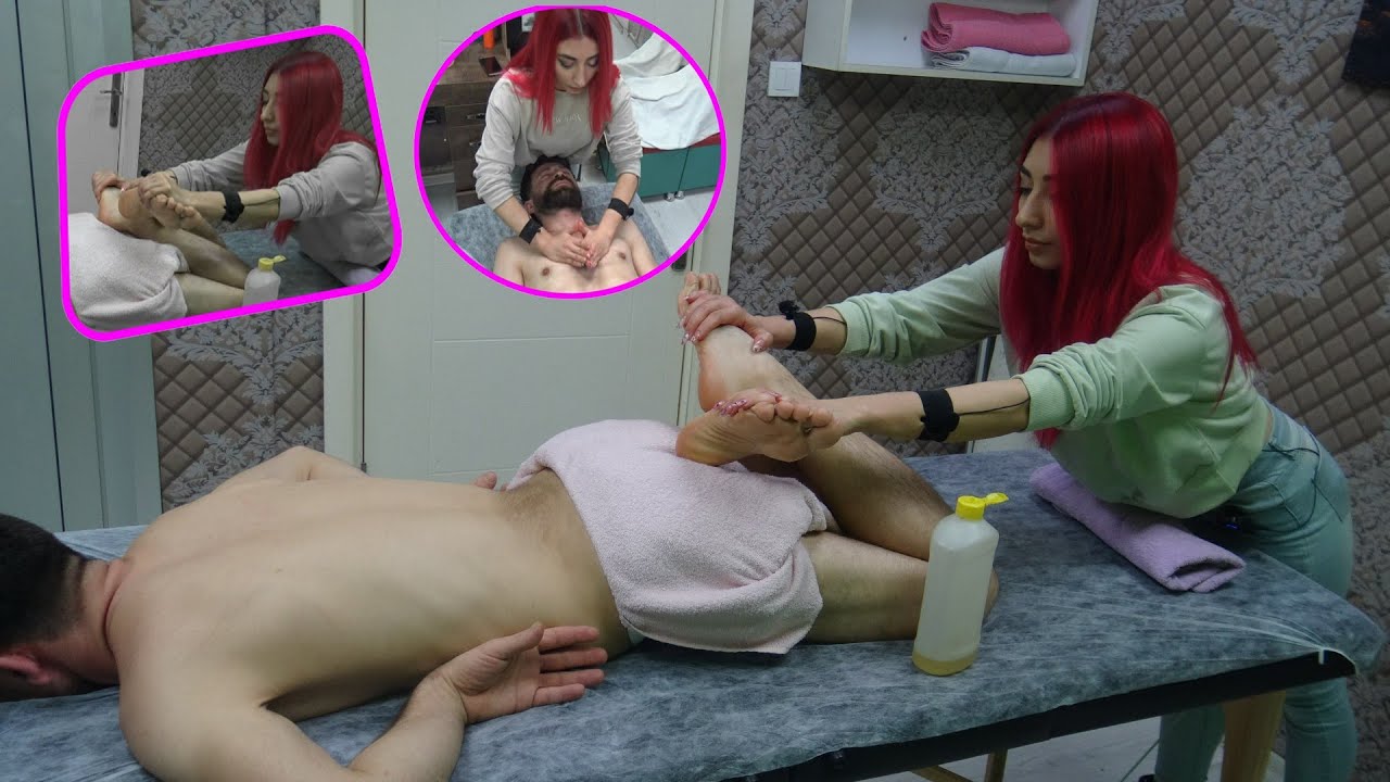 body and chest massage from woman to man & asmr head, back, foot, leg, ear, arm, palm, sleep massage