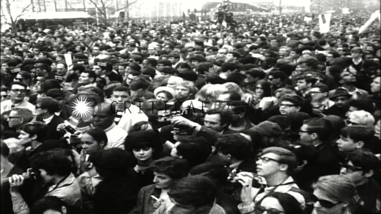 The anti war protests against the United States involvement in the Vietnam War. HD Stock Footage